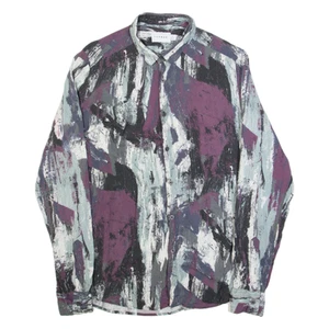 TOPMAN Mens Shirt Purple Crazy Pattern Long Sleeve M - Imagen 1 de 6