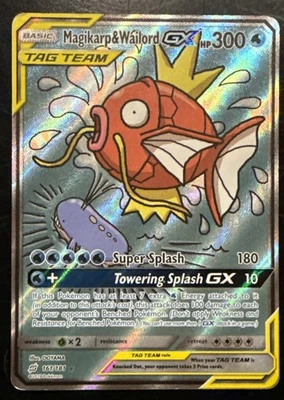 2019 POKEMON SUN & MOON TEAM UP 161/181 MAGIKARP & WAILORD GX TAG TEAM - Image 1 of 2