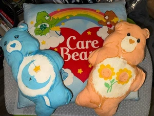 Vintage Care Bear Pillows-1980s Pillows-Bedtime And Friend Bear - Picture 1 of 3