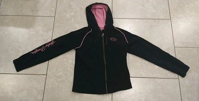SUDADERA MUJER HARLEY-DAVIDSON NEGRA Y ROSA CREMALLERA CON CAPUCHA TALLA M Foto 1 de 4