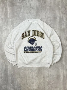 Vintage 90s San Diego Chargers NFL Helmet Spellout Graphic Sweatshirt Size XL - Bild 1 von 11