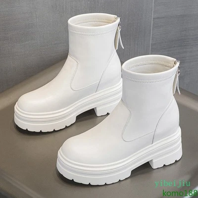 Men's Back Zipper High Top Ankle Boots Platform Fur Lined Winter Warm Shoes 2025 - Image 1 of 4