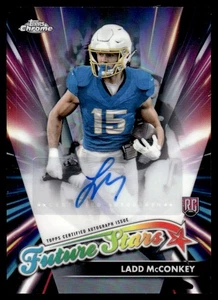 2024 Topps Chrome Future Stars Autografi Rifrattore Ladd McConkey RC Auto Los - Foto 1 di 2