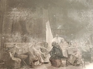 Antique Photogravure Historical Scene 19th c. Framed Print Wall Art - Picture 1 of 12
