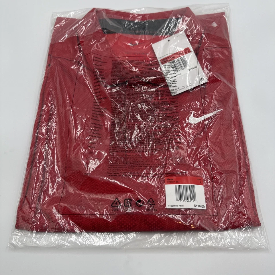 Nike Dri-FIT ADV Tiger Woods Men's Golf Polo (Gym Red/White) DR5327-687 Size L - Image 1 of 4