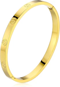 Women'S Stainless Steel 18K Gold-Plated Cubic Zirconia Bracelet, Love and Friend - Picture 1 of 12