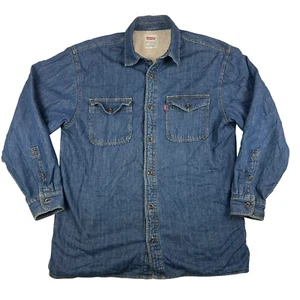 Chaqueta de mezclilla Levi's para hombre grande forrada de sherpa abrigo para tareas occidentales - Imagen 1 de 15