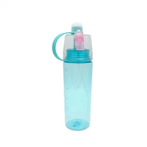 600ml Outdoor Drinking Misting Spray Water Bottle (Cyan) - Picture 1 of 8