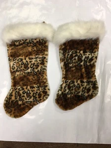 Pair Of Leopard Christmas Stockings - Picture 1 of 1