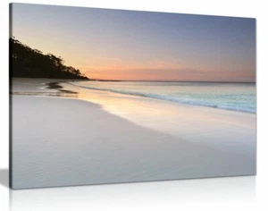 Pretty Soft Colours Beach Sky And Sand Seaside Canvas Wall Art Picture Print - Picture 1 of 5