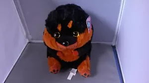Peluche cane nuovo con etichette Belly Buddies ROTTWEILER CUSCINO SUPER MORBIDO 13" alto NANCO - Foto 1 di 5