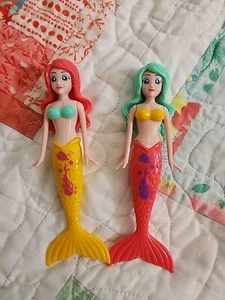 Banzai Magic Mermaids Figure Toy Lot Of 2 Plastic Bath Water Bundle Used Set - Picture 1 of 2