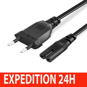 Câble Cordon d'alimentation 2 pin 2 broches vers C7 pour TV, PC, PS, Xbox - Photo 1/11
