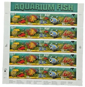 USPS Aquarium Fish 1998 Stamp Sheet, .33 x 20 Scott #3317-20 3320, Ocean, MNH - Picture 1 of 2