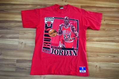 VINTAGE 1990S MICHAEL JORDAN NBA CHICAGO BULLS NUTMEG T-SHIRT SIZE M MADE IN USA - Image 1 of 4