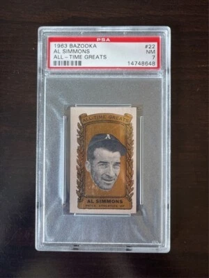 1963 Bazooka All-time greats #22 al Simmons Psa 7 - Image 1 of 2