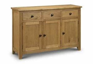 Julian Bowen Astoria Waxed Oak 3 Drawer 3 Door Sideboard - Picture 1 of 1