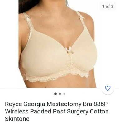 Ladies Non Wired Moulded Cup Mastectomy Bra size 36 FF nude colour - Image 1 of 4