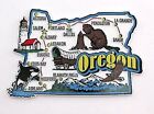 OREGON STATE MAP AND LANDMARKS COLLAGE FRIDGE COLLECTIBLE SOUVENIR MAGNET
