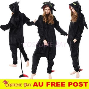 Toothless Dragon Jumpsuit Onesie Adult Kigurumi Cosplay Unisex Pajamas Costume - Picture 1 of 101