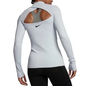 NIKE Woman’s Workout Open Back Stretch Athletic Top-gray-M - Picture 1 of 12