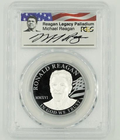 2016 PCGS PR70DCAM Cook Islands Palladium, Black Proof $250 Regan Legacy Cover