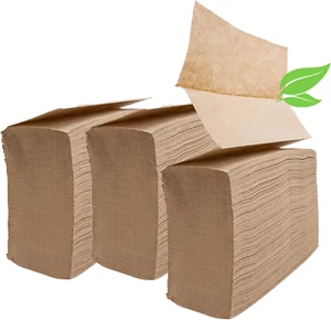 Brown Unbleached Z-Fold Paper Towels - 1000Ct | All-Natural Recycled Multifold P - Picture 1 of 12