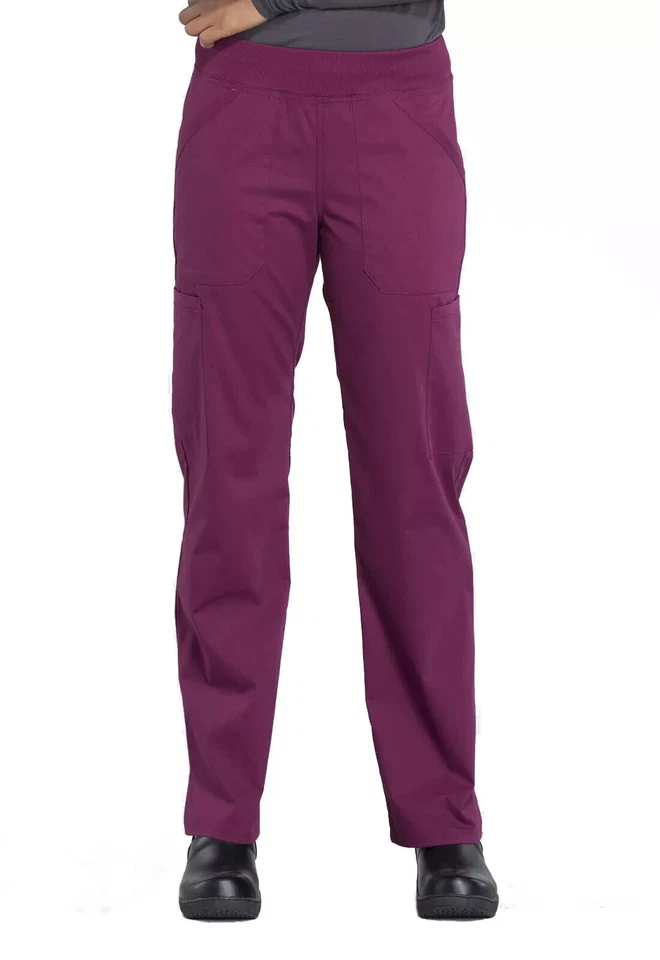 Cherokee Workwear Scrubs Mid Rise Straight Cargo Petite Pant WW170P WIN Wine 2XL - Image 1 of 1