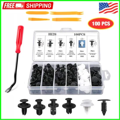 For Chevy GM 100 x Box Set Bumper Fender Liner Push Type Retainer Clips 6 sizes - Image 1 of 4