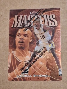 1999 LATRELL SPREWELL WARRIORS  TOPPS FINEST MASTERS NBA CARD #99 WARRIORS KNICK - Picture 1 of 2