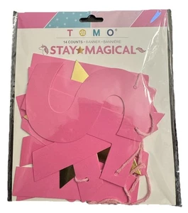 Unicorn Party Banner TOMO Stay Magical 14 Piece Pink Gold Party Decoration NEW - Bild 1 von 2