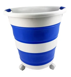 34L (8.9 Gallons) Collapsible Plastic Laundry Basket with Wheels - Foldable P... - Picture 1 of 6