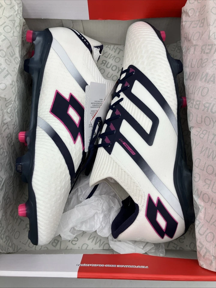 Lotto Maestro 100 IV FG Soccer Cleats Shoes Men Size 12 White Blue 214590 9GG