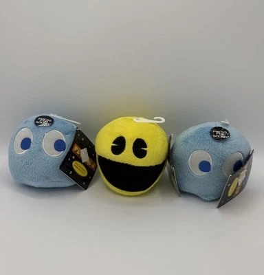 NWT (Set of 3) Pac-Man 3" Plush Soft Toy by Bandai Namco Pacman Tags Mini - Image 1 of 4