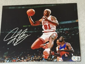 Dennis Rodman Chicago Bulls Signed 8x10 Photo Beckett BAS Holo Auto NBA - Picture 1 of 2