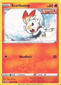 Scorbunny Common Normal SWSH06: Chilling Reign 026/198 NM - Picture 1 of 2