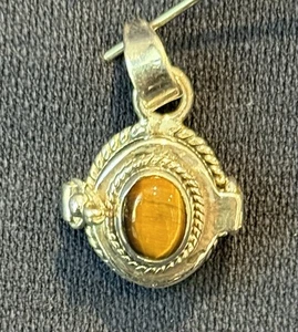 Sterling Silver Tiger's Eye Poison Pendant New - Picture 1 of 3