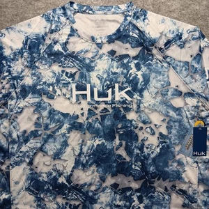 HUK Mossy Oak Pursuit Vented Performance Fishing Shirt Mens 3XL Blue Long Sleeve - Picture 1 of 23