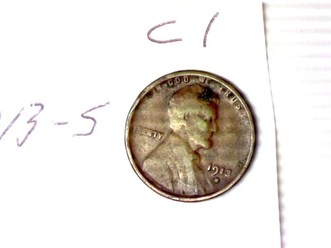 1913 S LINCOLN WHEAT CENT LOT # C1 Cover