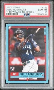 2022 Topps Throwback Thursday 119 Julio Rodriguez RC GEM MINT PSA 10 86851