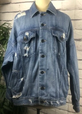 Chaqueta Jean Joe's Azul Talla M Mujer Manga Larga Cuello Envejecido Denim Miyako Foto 1 de 4