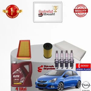 KIT TAGLIANDO FILTRI OLIO CANDELE OPEL CORSA D 1.4 16V 66KW 90CV DAL 2006 -> - Imagen 1 de 2
