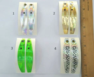 Lote de pegatinas holográficas cucharas de pesca, plantillas, señuelos de metal - cinta decorativa, + GRATIS - Imagen 1 de 2