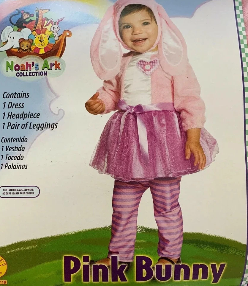 Rubíes Arca de Noé Bebés Niñas 6-12 Mos Rosa Conejito Disfraz Vestido Leggings Tocado Foto 1 de 1