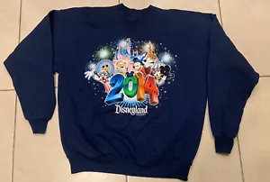 Disneyland Resort Blue Crewneck 2014 Long Sleeve Sweater Fleece Men's Size XL - Picture 1 of 6