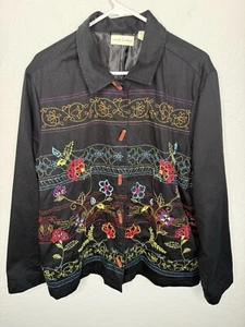 Marsh Landing Women’s XL Shirt Floral Button Up Embroidered Shacket - Picture 1 of 9