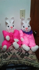 EASTER BUNNY CANDY HOLDERS LIGHT OR DARK PINK CHOICE 24 INCHES TALL - Picture 1 of 8