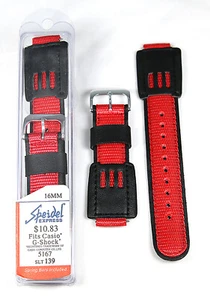 LOT OF 5! 16MM ORIGINAL RED SPEIDEL G-SHOCK  SPORT WATCH BANDS - FITS CASIO! - Picture 1 of 2