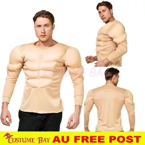 Realistic Adult Muscle Suit Costume Padded Superhero Cosplay Halloween Party Fun - Picture 1 of 23
