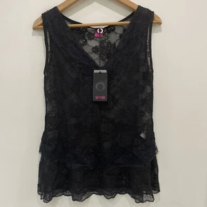 Save the Queen Made in Italy Lace Top Blouse Size Large - Chamise - NWT - Picture 1 of 15